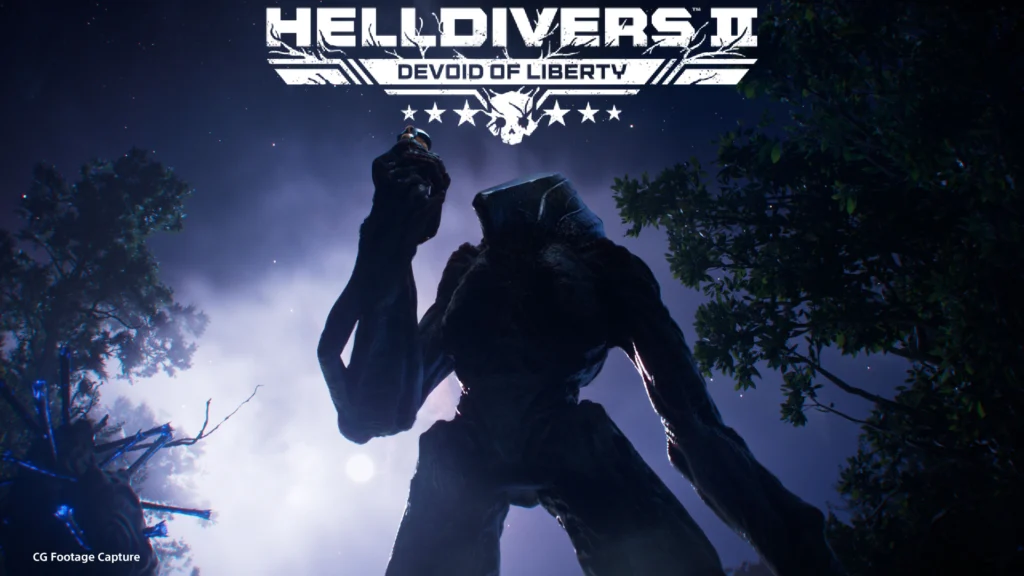 A Crusher from the Helldivers 2 Vote Snatchers holding up a teddy bear