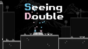 The start screen of Seeing Double Early Access where you can see the two playable characters together